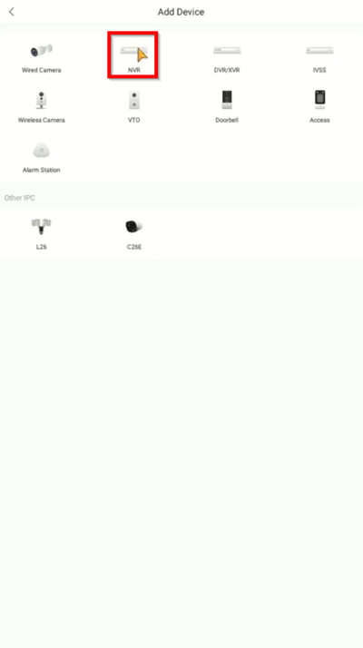 6. Choose NVR for the Recorder - DMSS.png