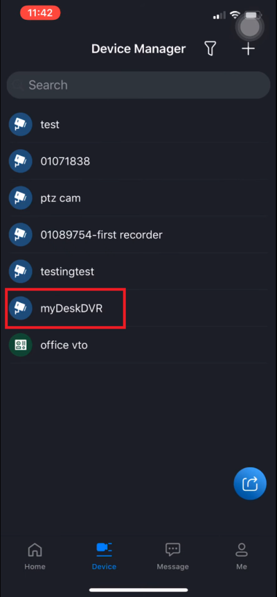 2. Choose The Device - Schedule Record DMSS.PNG