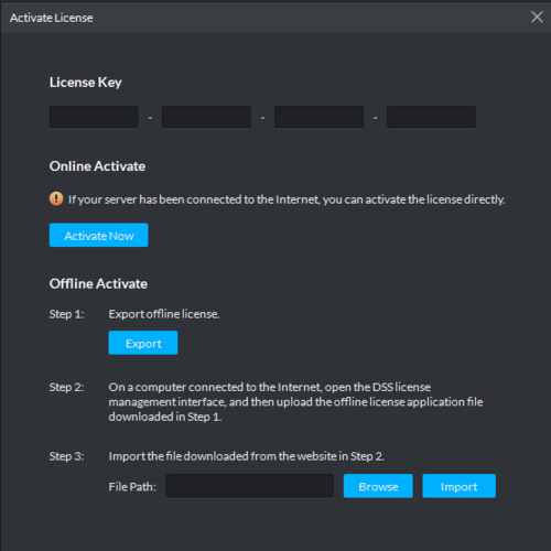 DSS Express Enter License Key.png